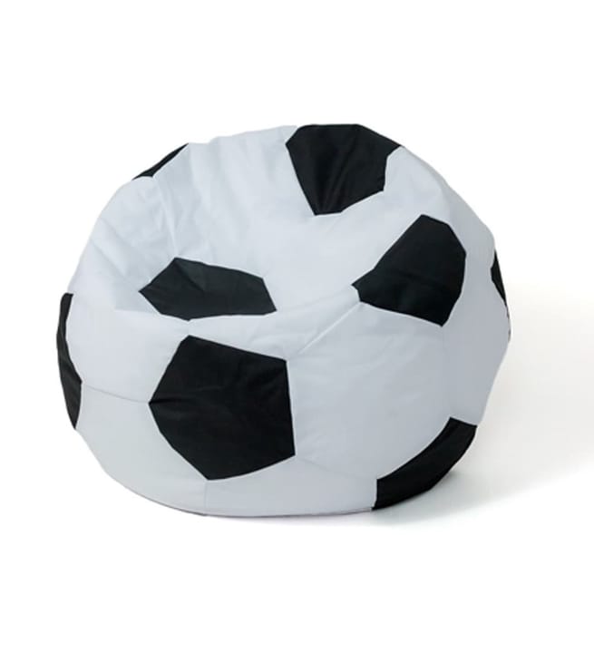 Sako krepšys Pouffe ball baltai juodas XL 120 cm
