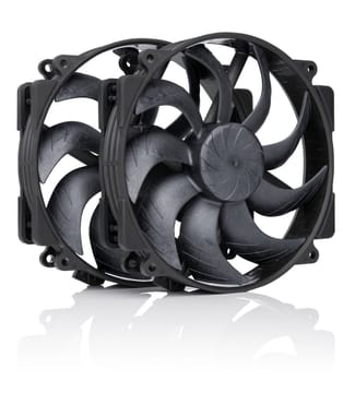 NF-A14x25r G2 PWM Sx2-PP chromax.black - dvigubas ventiliatorių rinkinys, juodas