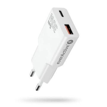 Charger 1 x USB, 1 x USB-C Quick Charge 3.0 30W SUPER SLIM white