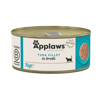 APPLAWS Tuna fillet in broth - šlapias kačių maistas - 70g