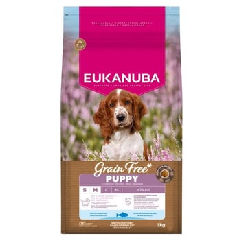 EUKANUBA Grain Free Puppy Small/Medium Ocean Fish - sausas maistas šunims - 3kg
