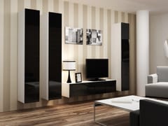 Cama VIGO 14 BI/CZ svetainės sekcija Spinta daiktams ir garso / vaizdo technikai laikyti 1