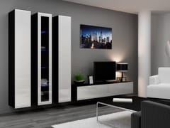 Cama VIGO 2 CZ/BI svetainės sekcija Spinta daiktams ir garso / vaizdo technikai laikyti 2