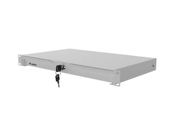 Stalčius 19" tinklinėms spintoms 1U 270 mm pilkas Lanberg (1U/483 × 270 mm, apkrova iki 30 kg)