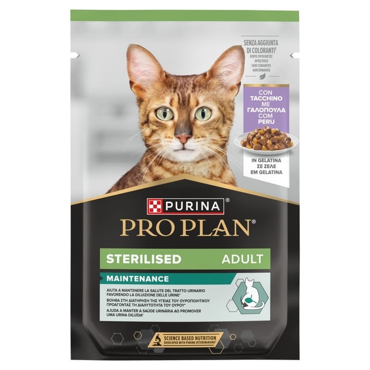 PURINA Pro Plan Sterilised Adult Maintenance Turkey in jelly - šlapias kačių maistas - 85g