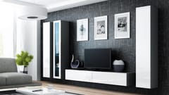 Cama VIGO 2 SZ/BI svetainės sekcija Spinta daiktams ir garso / vaizdo technikai laikyti