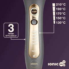 ELDOM AUTOMATINIAI PLAUKŲ SUKTUVAI HS MIA SIDABRINIS-AUKSINIS 4
