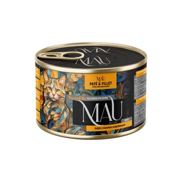 MAU Pate and Fillet Turkey with peanut butter - šlapias kačių maistas - 185g