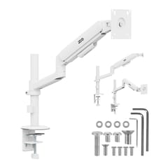 „Ergo Office“ monitoriaus laikiklis / pakaba, dujinė spyruoklė, 17–32 coliai, 1–10 kg, matinė balta spalva, maks. VESA 100x100, ER-691 W