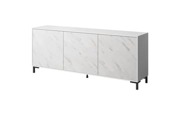 MARMO 3D komoda 200x45x80,5 cm balta matinė/margolo balta