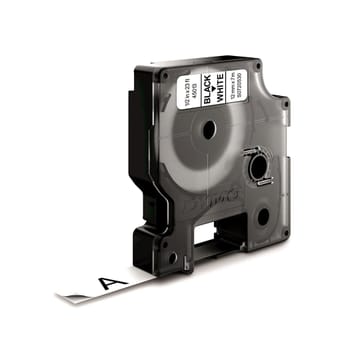 DYMO D1 Standard - Black on White - 12mm etikečių juostelė Juoda ant baltos