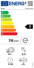 Bosch Serie 2 SPS2HKW58E indaplovė Pastatomi 10 vietos E 6