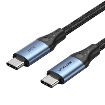 Vention USB 2.0 5A 240W 1m JUODAS USB-C į C kabelis