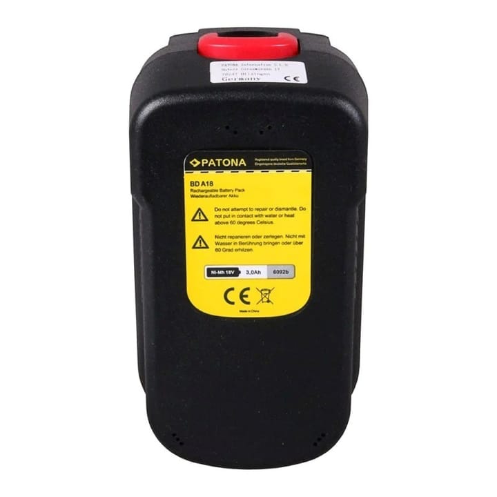 PATONA Pakaitinis akumuliatorius Black & Decker 244760-00, A1718, A18, 18 V 3000 mAh Ni-MH juodas