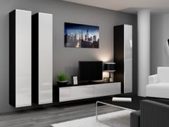 Cama VIGO 1 CZ/BI svetainės sekcija Spinta daiktams ir garso / vaizdo technikai laikyti
