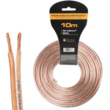 Libox garsiakalbių kabelis 2x1,50mm LB0008-10 garso kabelis 10 m Permatomas