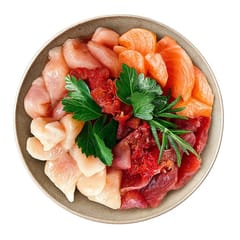 SHELMA Rich in salmon, cod, beef and chicken - šlapias kačių maistas - 4x85g 7