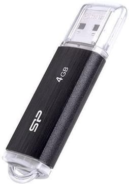 SILICON POWER Ultima U02 Pendrive USB atmintinė 4 GB USB 2.0 (SP004GBUF2U02V1K) Juoda