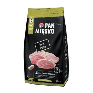 PAN MIĘSKO Turkey with goose S  - sausas kačių maistas - 1,6kg