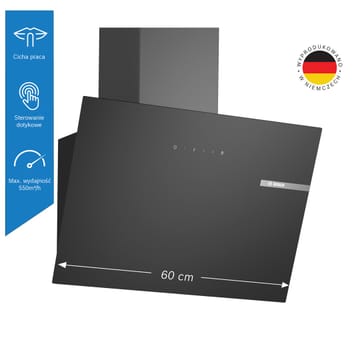 Bosch Serie 2 DWK65DK60 gartraukis Tvirtinamas prie sienos Juoda 430 m³/h A