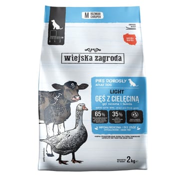 WIEJSKA ZAGRODA Light Goose with veal - sausas maistas šunims - 2kg