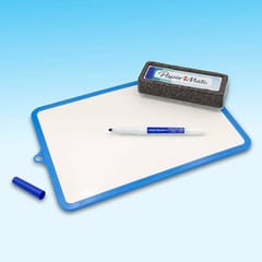 Baltos lentos sausų trinamų žymeklių rinkinys Paper mate + baltoji lenta + kempinėlė 1