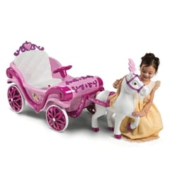 Huffy Elektrinė Disney Princess karieta su arkliu 6 V rožinė