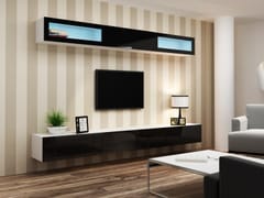 Cama VIGO 11 BI/CZ svetainės sekcija Spinta daiktams ir garso / vaizdo technikai laikyti 2
