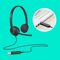 Logitech H340 USB Computer Headset Laisvų rankų įranga Vielinis Su lankeliu Biuras / skambučių centras USB A tipo Juoda 7