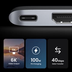 Ugreen 80856 knyginių kompiuterių dokas / jungčių replikatorius 2 x USB 3.2 Gen 2 (3.1 Gen 2) Type-C Aliuminis 7