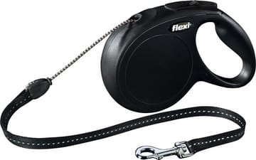 Flexi New CLASSIC 8 m Juoda Šuo Susitraukiantis pavadėlis