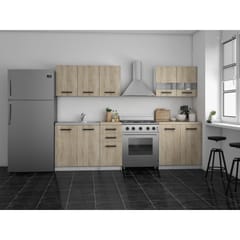 Topeshop KUCHNIA SET SONOMA virtuvės ir valgomojo baldų komplektas 4