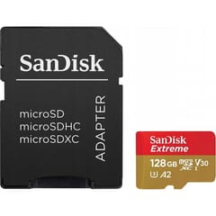 SanDisk Extreme 128 GB MicroSDXC UHS-I Klasės 10 + adapteris