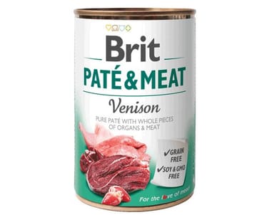 BRIT Paté & Meat su elniena - šlapias šunų maistas - skardinė - 400 g