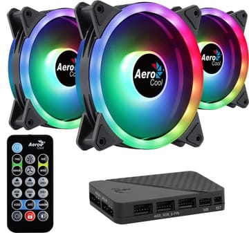 Aerocool Duo 12 Pro Kompiuterio korpusui Ventiliatorius 12 cm Juoda 3 vnt