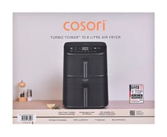 Cosori CAF-DC121-ADER Dvigubas 10,8 L Autonominės Karšto oro gruzdintuvė Juoda 2