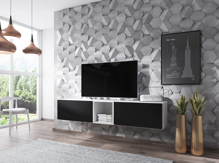 Cama ROCO10 BI/BI/CZ svetainės sekcija Spinta daiktams ir garso / vaizdo technikai laikyti