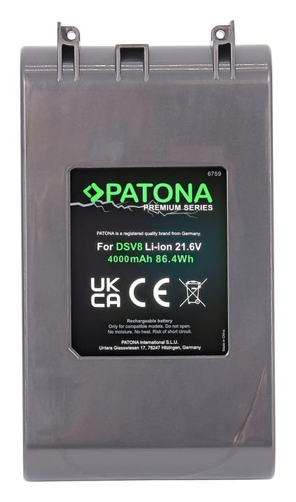PATONA Pakaitinis akumuliatorius Dyson V8, 21,6 V 4000 mAh Li-Ion
