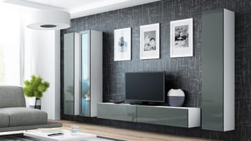 Cama VIGO 2 BI/SZ svetainės sekcija Spinta daiktams ir garso / vaizdo technikai laikyti