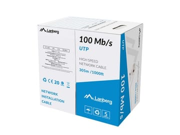 LANBERG LAN UTP KABELIS 100MB/S 305M LAIDAS CCA PILKAS