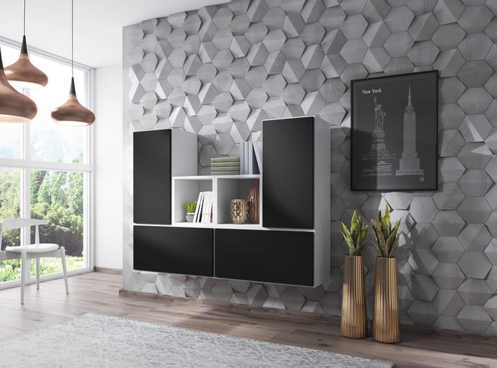 Cama ROCO18 BI/BI/CZ svetainės sekcija Spinta daiktams ir garso / vaizdo technikai laikyti