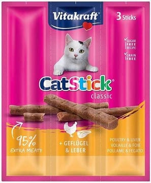 VITAKRAFT CatStick Mini with poultry and liver - skanėstas katėms - 3 vnt