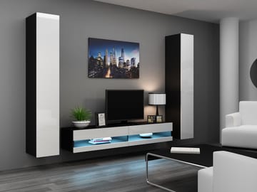 Cama VIGO NEW4 CZ/BI svetainės sekcija Spinta daiktams ir garso / vaizdo technikai laikyti