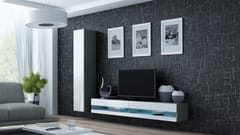 Cama VIGO NEW9 SZ/BI svetainės sekcija Spinta daiktams ir garso / vaizdo technikai laikyti