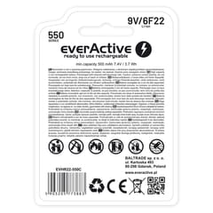 everActive 6F22/9V ličio jonų 550 mAh baterija su USB TYPE C 6