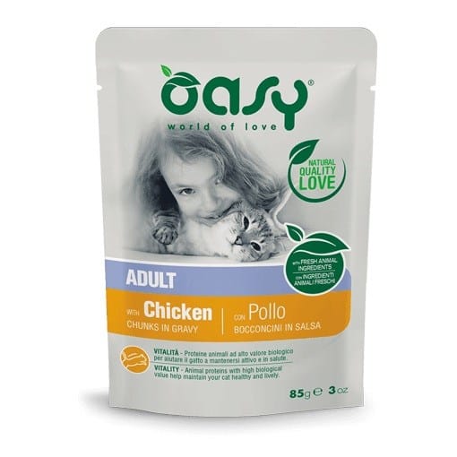 OASY Chunks in gravy Chicken - šlapias kačių maistas - 85g
