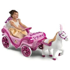 Huffy Elektrinė Disney Princess karieta su arkliu 6 V rožinė 4