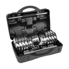 REBEL ACTIVE chromuoti reguliuojamo svorio hanteliai dėkle, 30 kg, su štanga 5