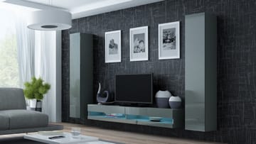 Cama VIGO NEW4 SZ/SZ svetainės sekcija Spinta daiktams ir garso / vaizdo technikai laikyti