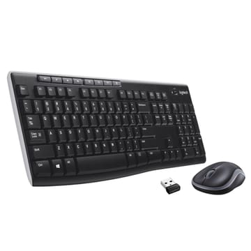 Logitech MK270 klaviatūra Pelė įskaityta Namo Radijo dažnio belaidė QWERTY JAV tarptautinė versija Juoda
